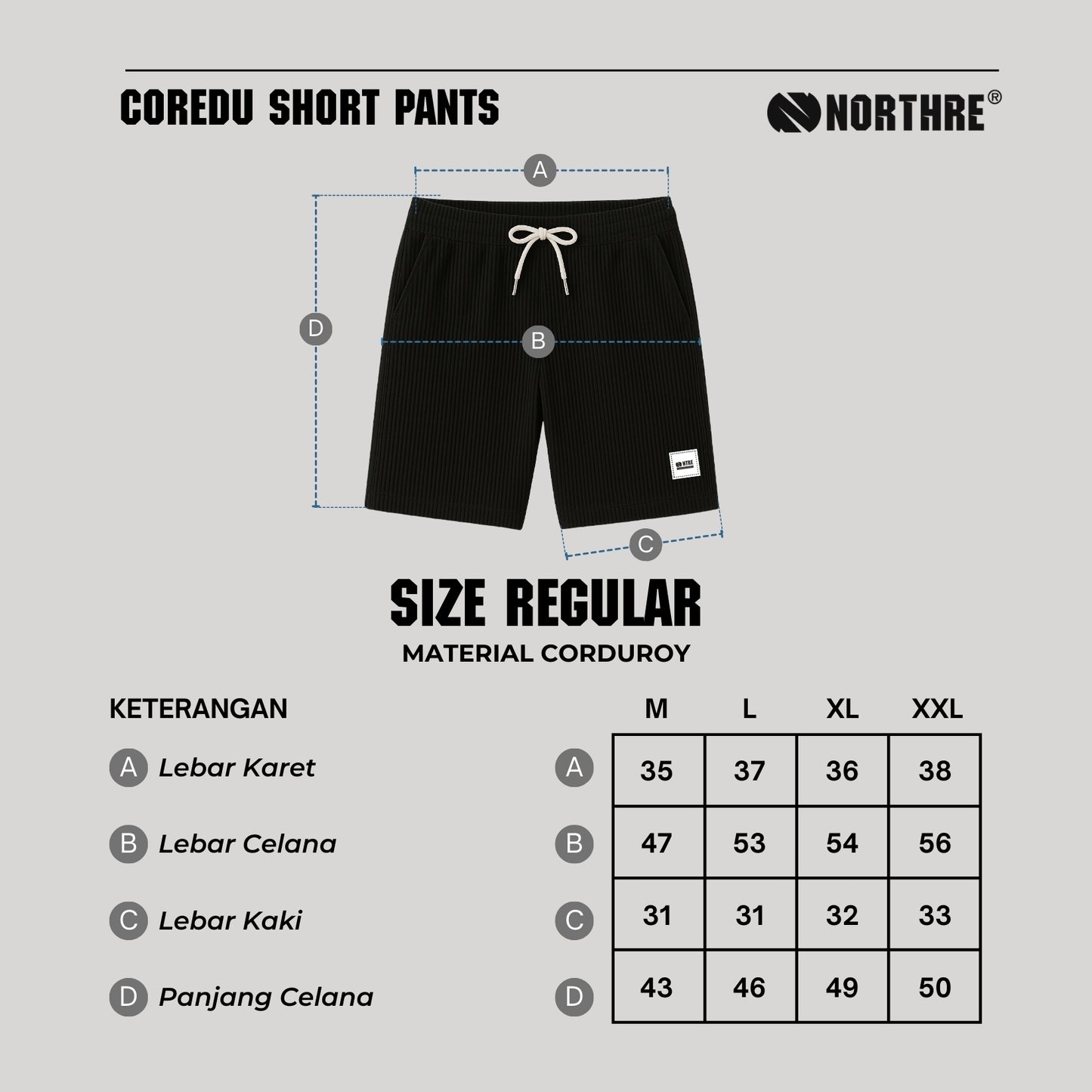 NORTHRE Boardshort Coredu Corduroy NTbasic