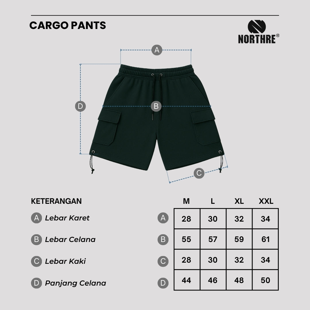 NORTHRE Short Cargo Croco Cotton Fleece Bottle Green NTbasic