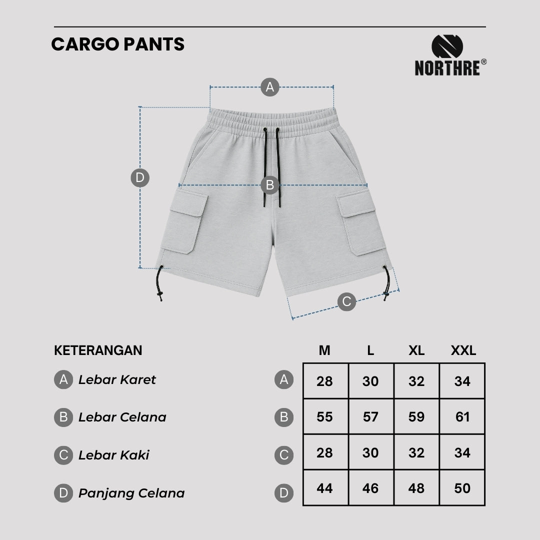 NORTHRE Short Cargo Croco Cotton Fleece Grey Misty NTbasic