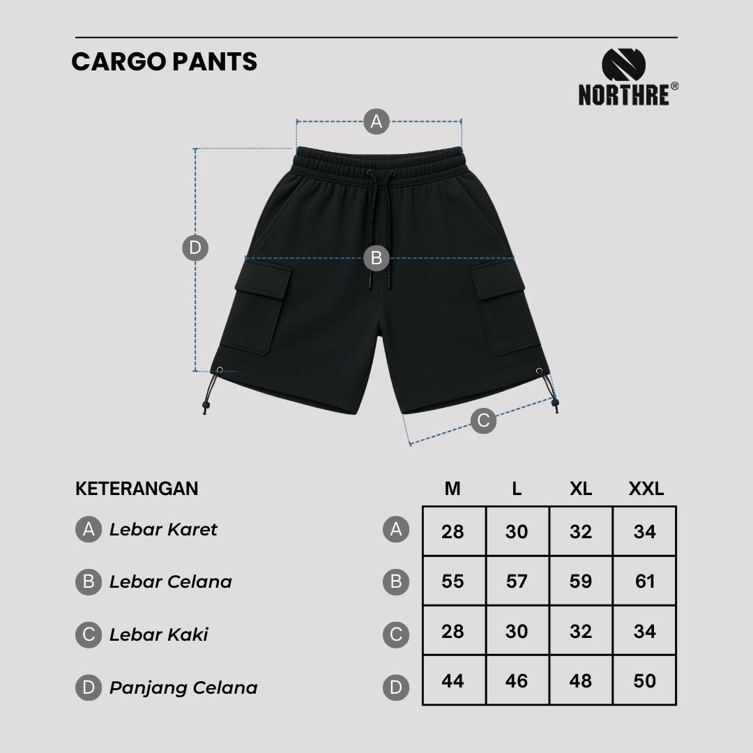 NORTHRE Short Cargo Croco Cotton Fleece Dark Grey NTbasic