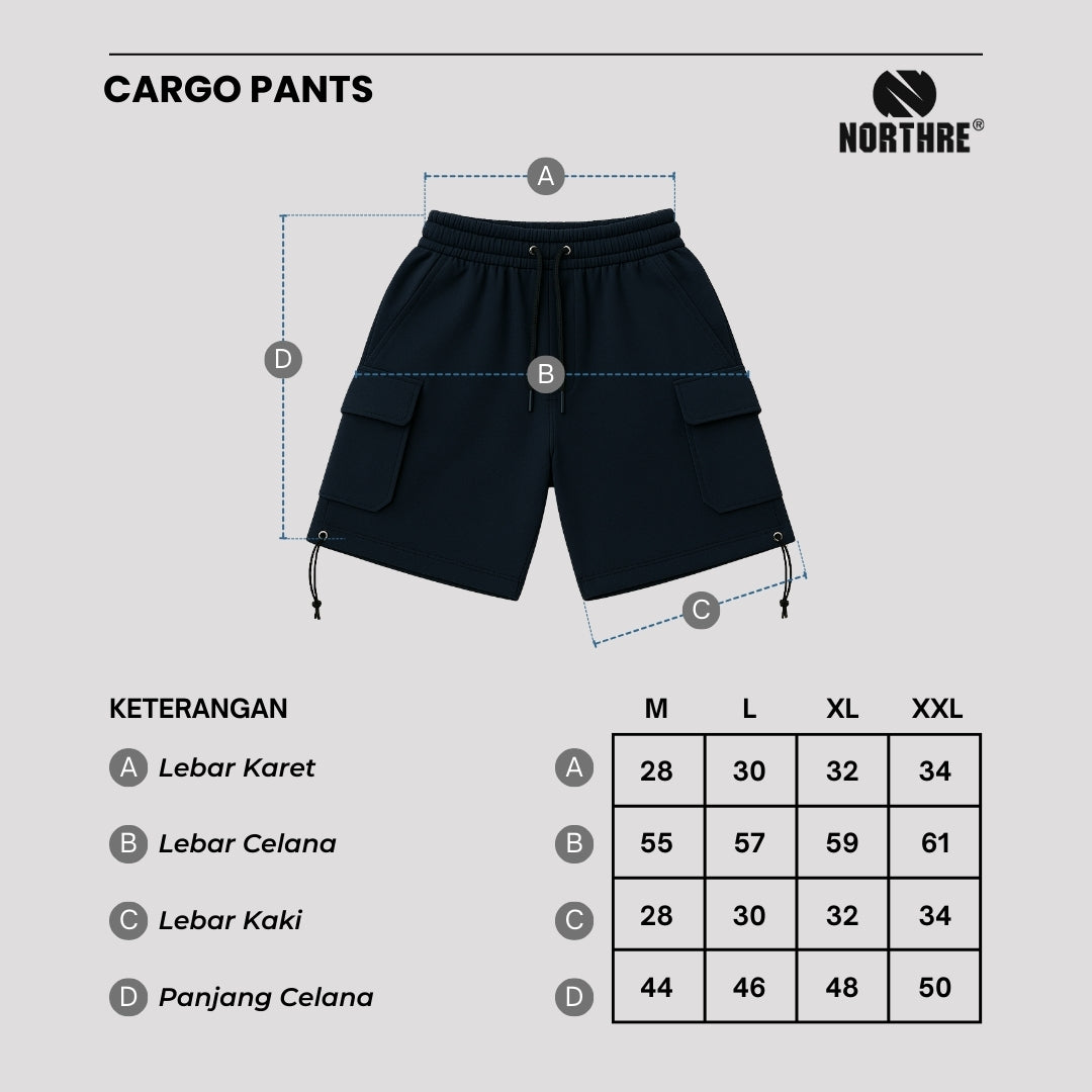 NORTHRE Short Cargo Croco Cotton Fleece Navy NTbasic