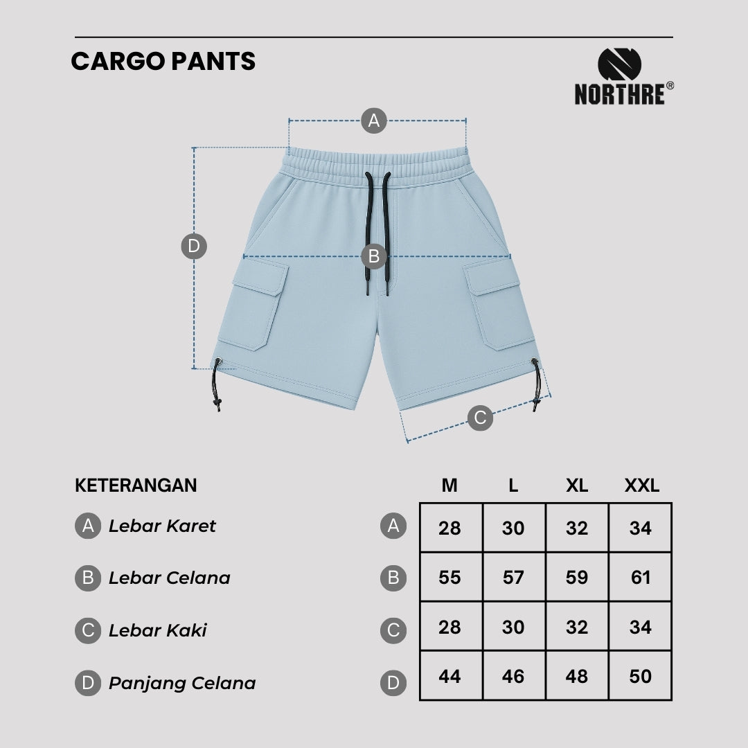 NORTHRE Short Cargo Croco Cotton Fleece Sky Blue NTbasic