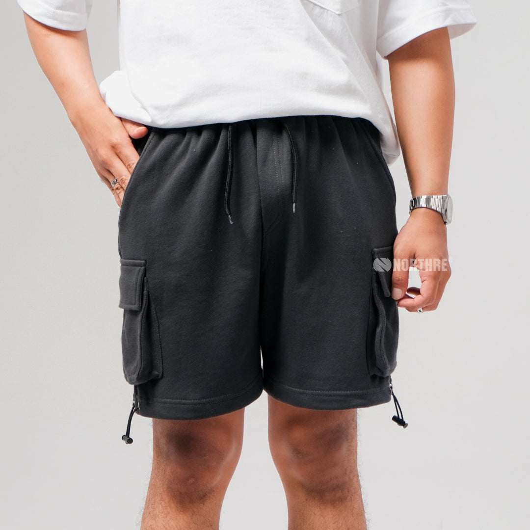 NORTHRE Short Cargo Croco Cotton Fleece Dark Grey NTbasic