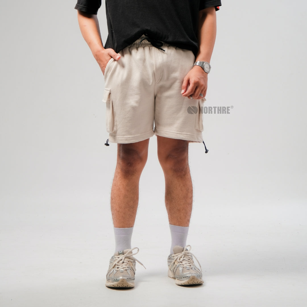 NORTHRE Short Cargo Croco Cotton Fleece Cream NTbasic