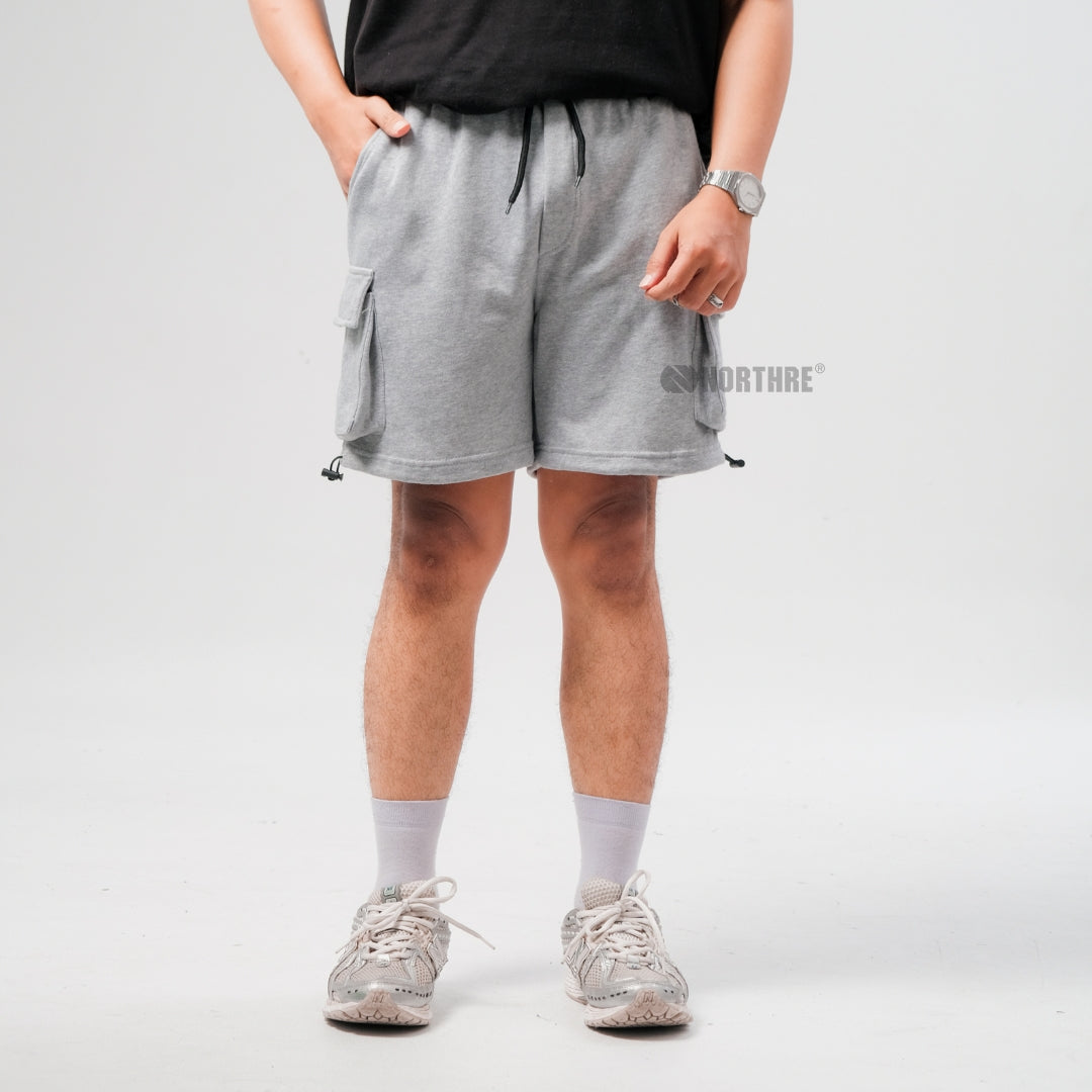 NORTHRE Short Cargo Croco Cotton Fleece Grey Misty NTbasic