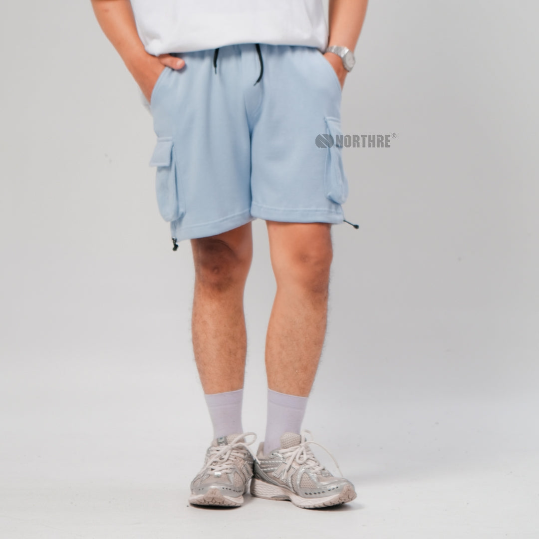 NORTHRE Short Cargo Croco Cotton Fleece Sky Blue NTbasic
