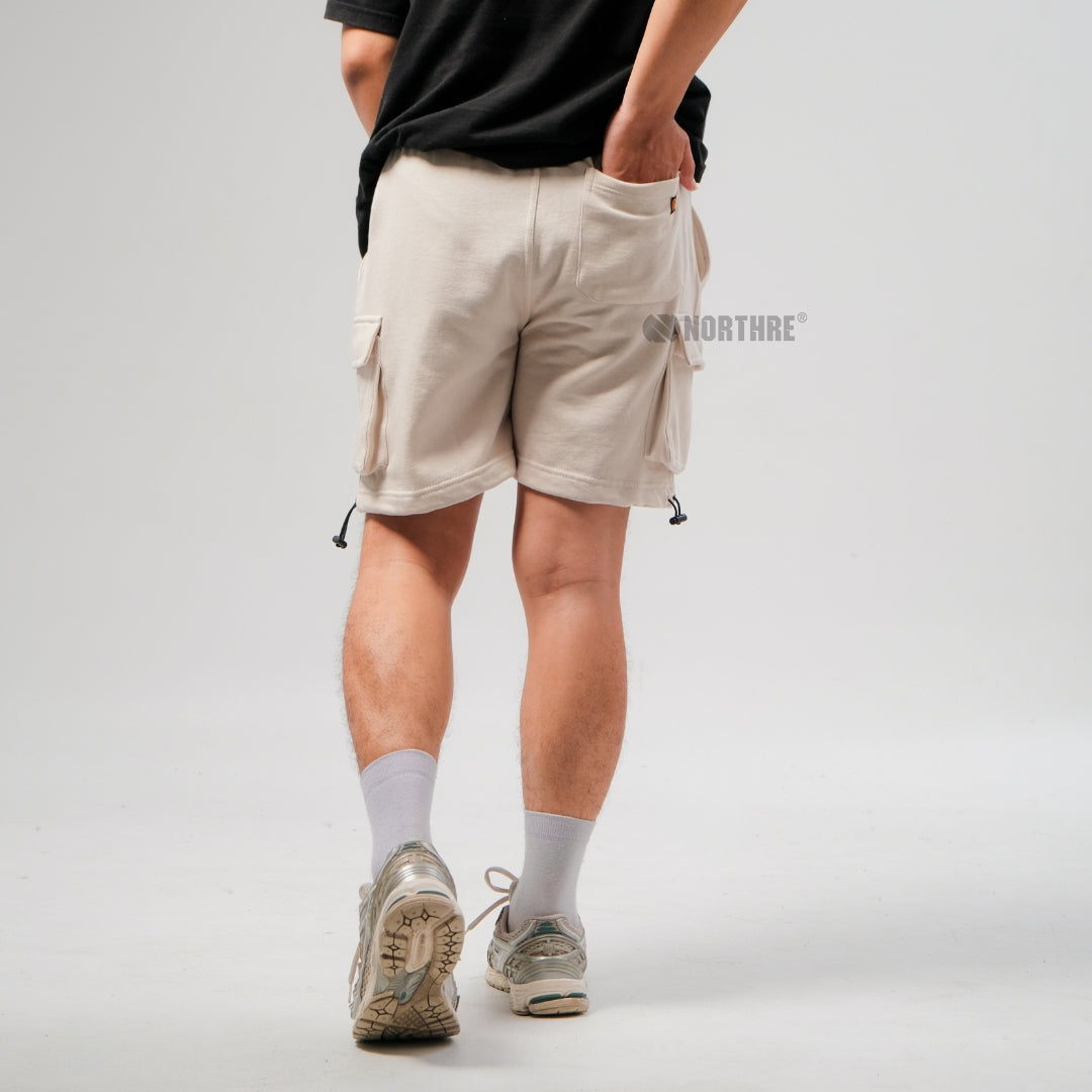 NORTHRE Short Cargo Croco Cotton Fleece Cream NTbasic