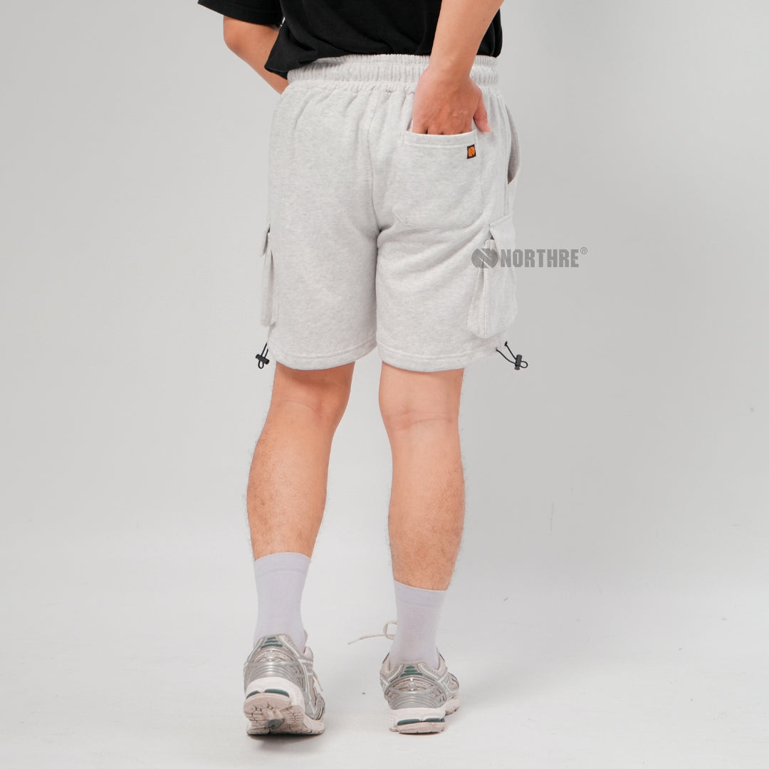 NORTHRE Short Cargo Croco Cotton Fleece Soft Grey NTbasic