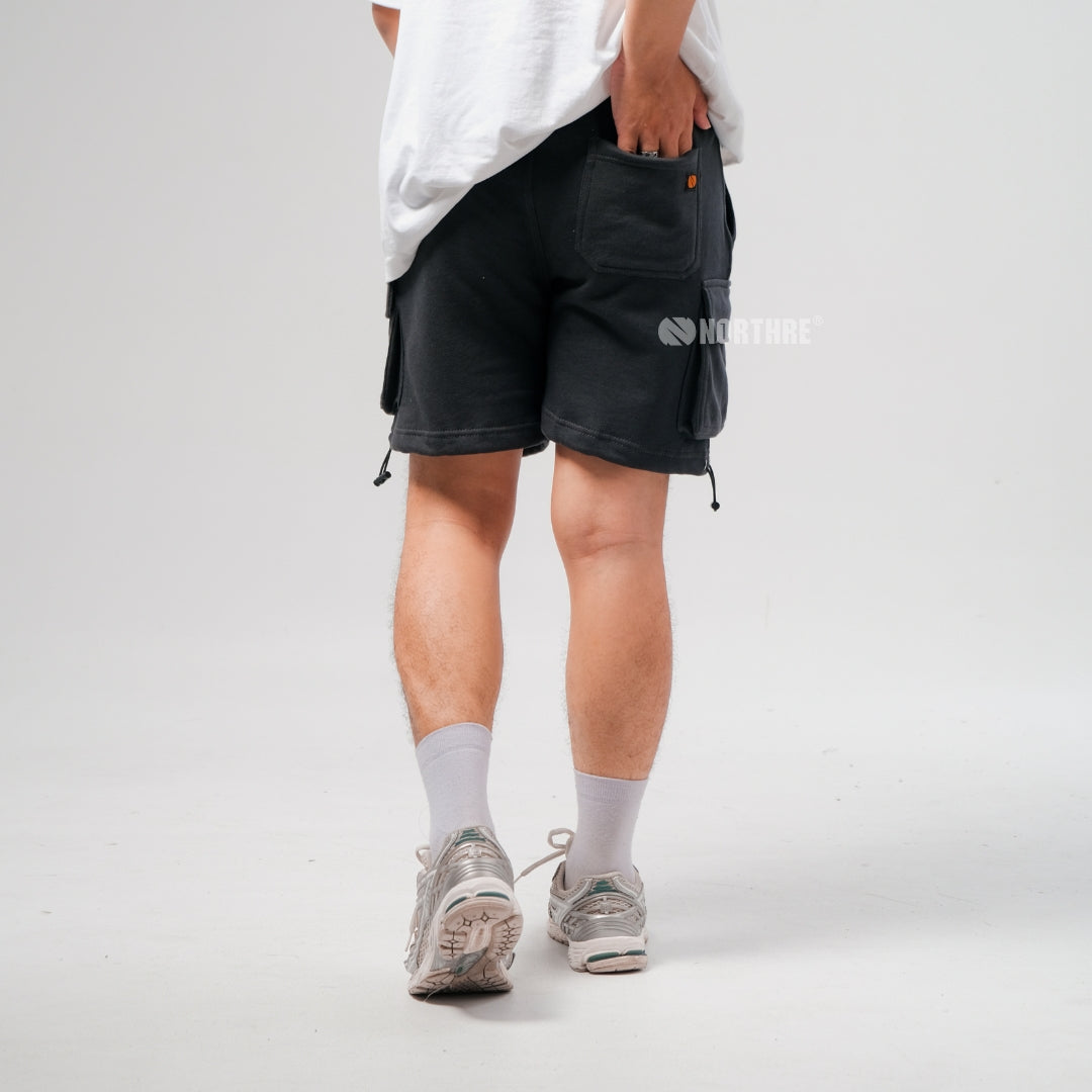 NORTHRE Short Cargo Croco Cotton Fleece Dark Grey NTbasic