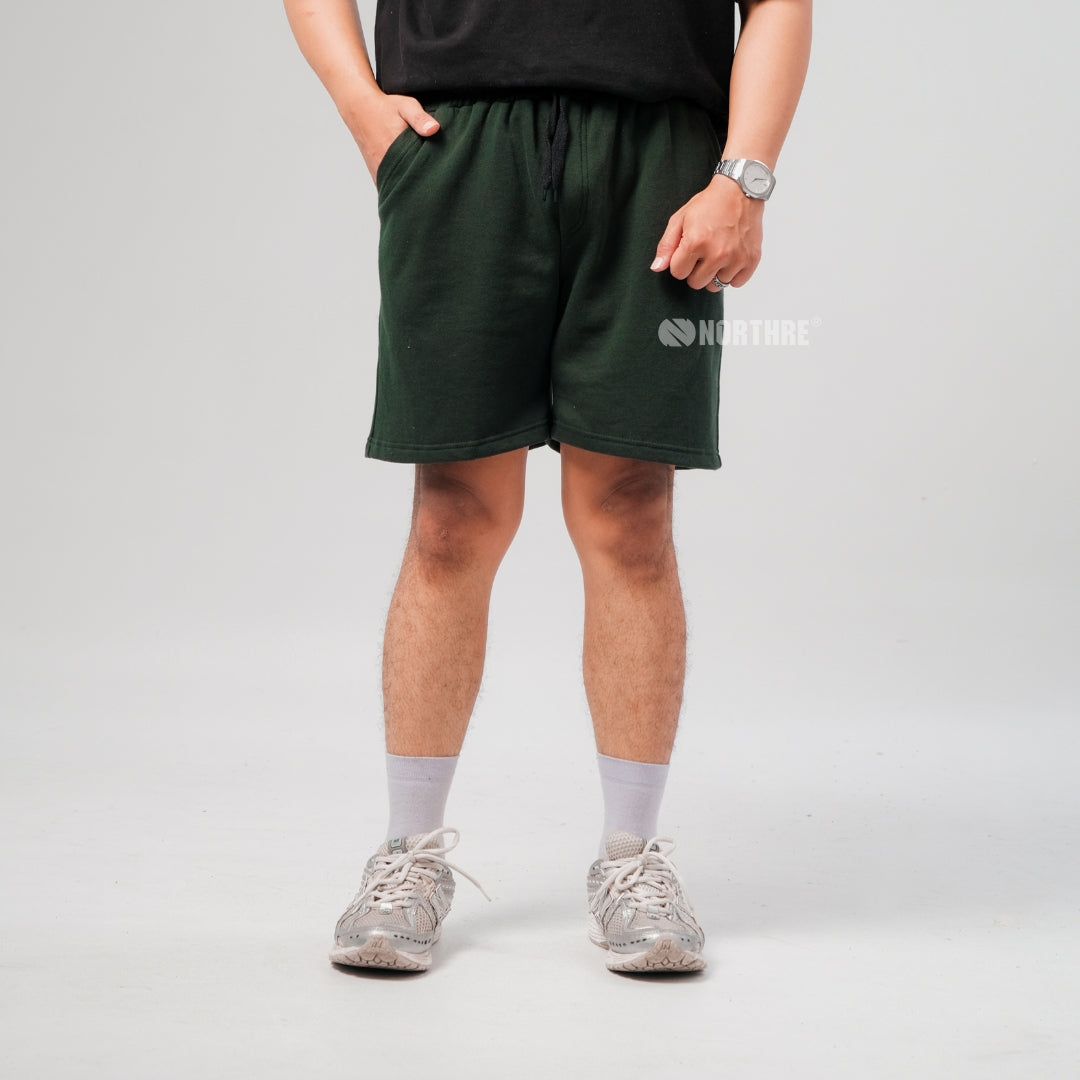 NORTHRE Short Pants Celso Cotton Fleece Bottle Green NTbasic