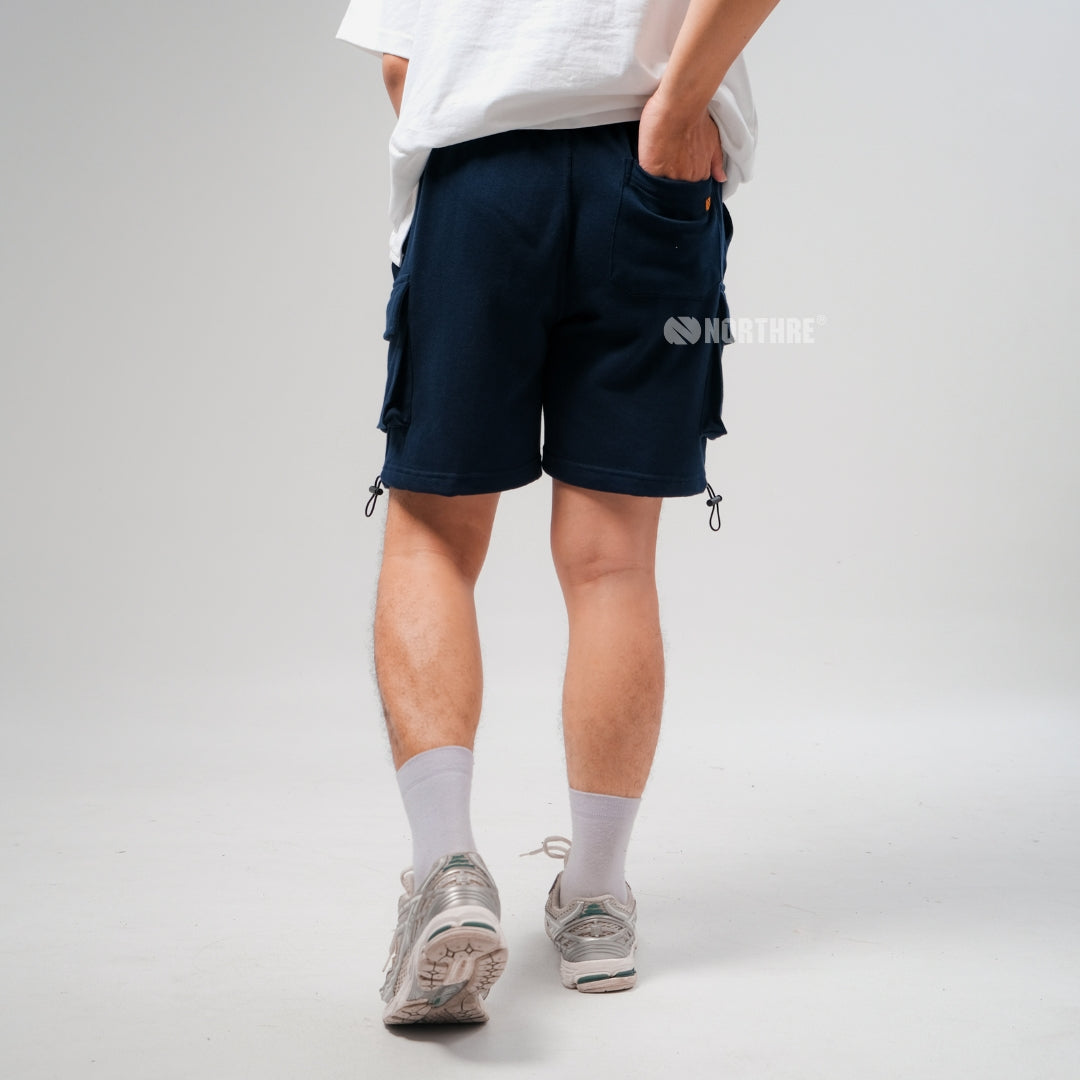 NORTHRE Short Cargo Croco Cotton Fleece Navy NTbasic