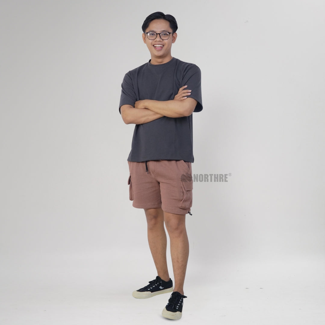 NORTHRE Short Cargo Croco Cotton Fleece Chocolate NTbasic
