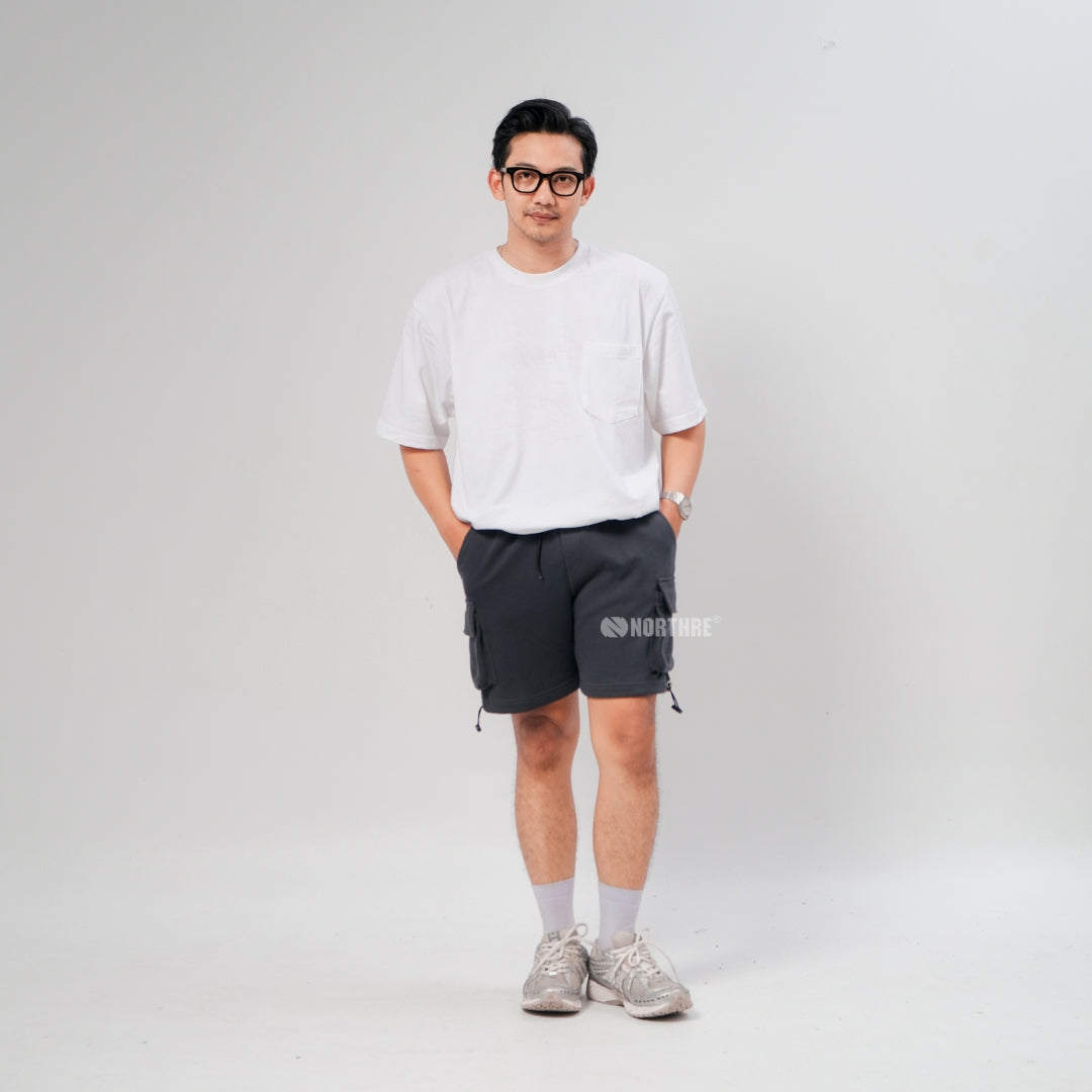 NORTHRE Short Cargo Croco Cotton Fleece Dark Grey NTbasic