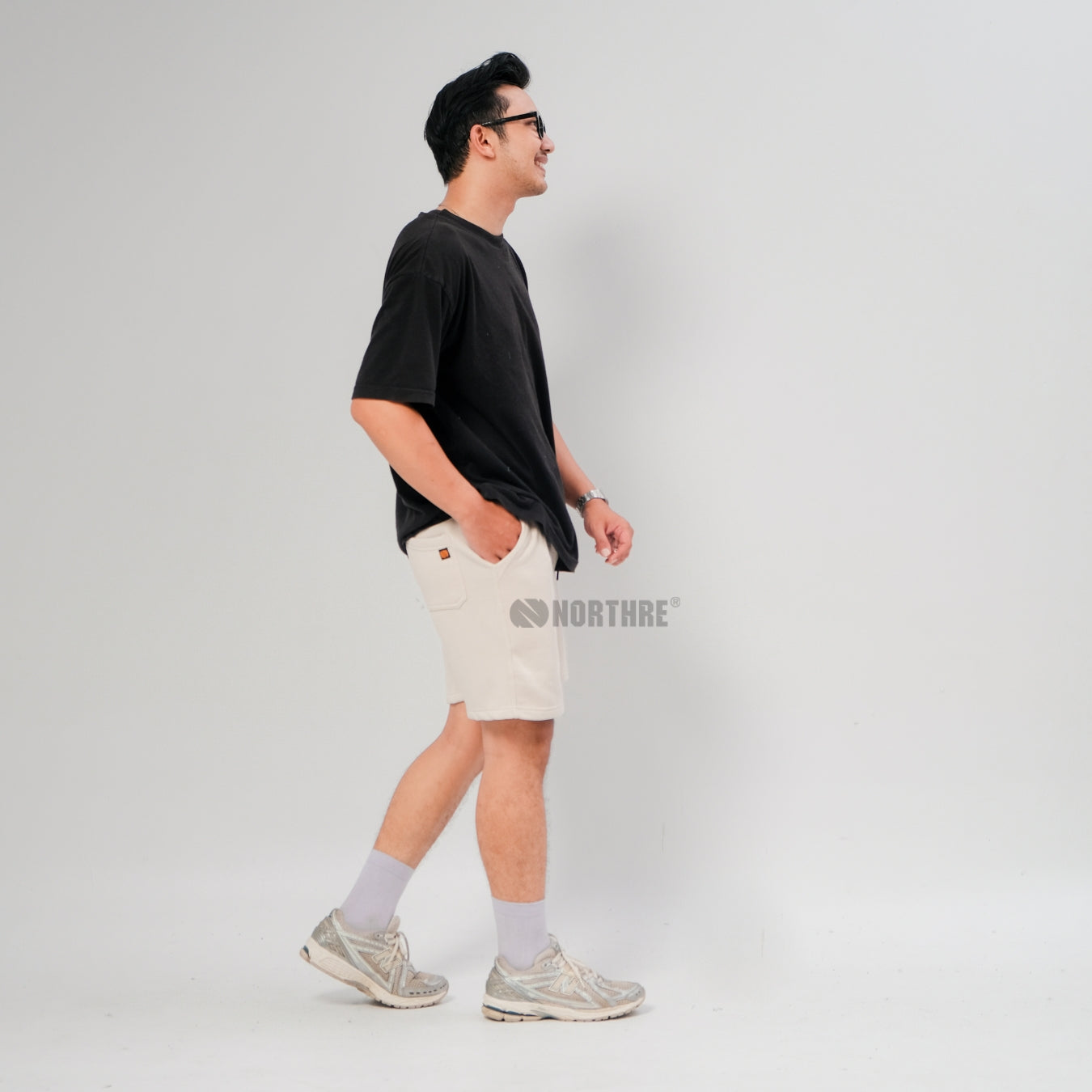 NORTHRE Short Pants Celso Cotton Fleece Cream NTbasic