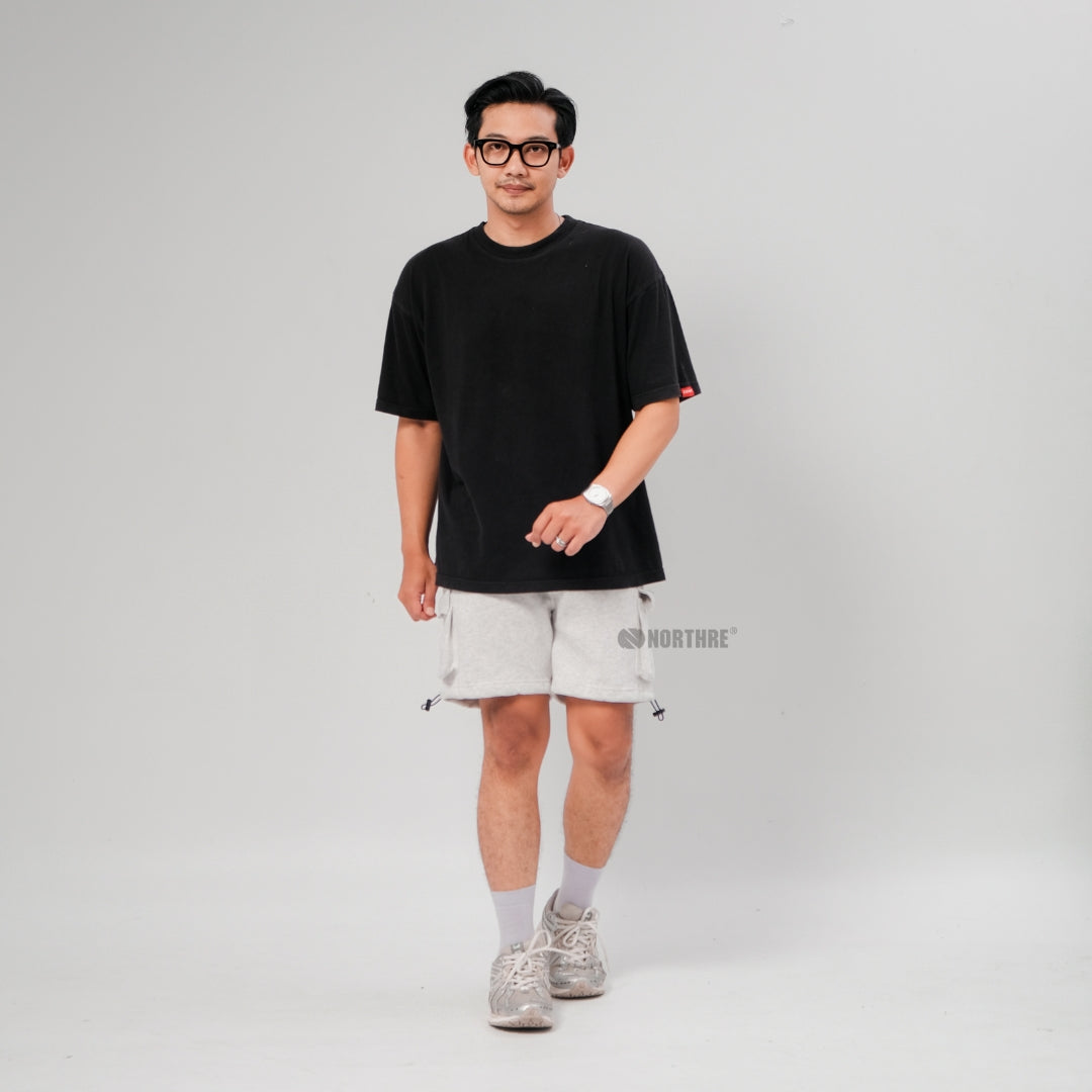 NORTHRE Short Cargo Croco Cotton Fleece Soft Grey NTbasic