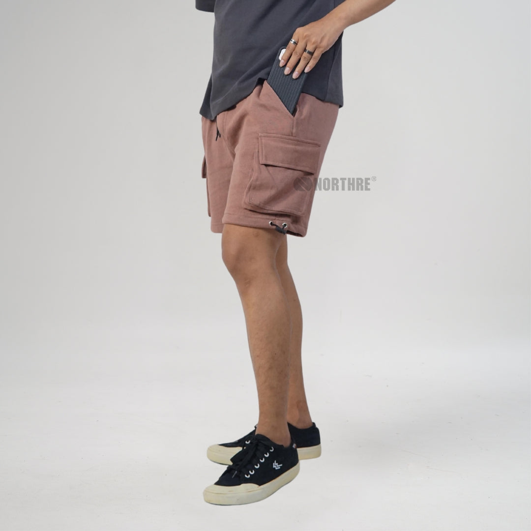 NORTHRE Short Cargo Croco Cotton Fleece Chocolate NTbasic