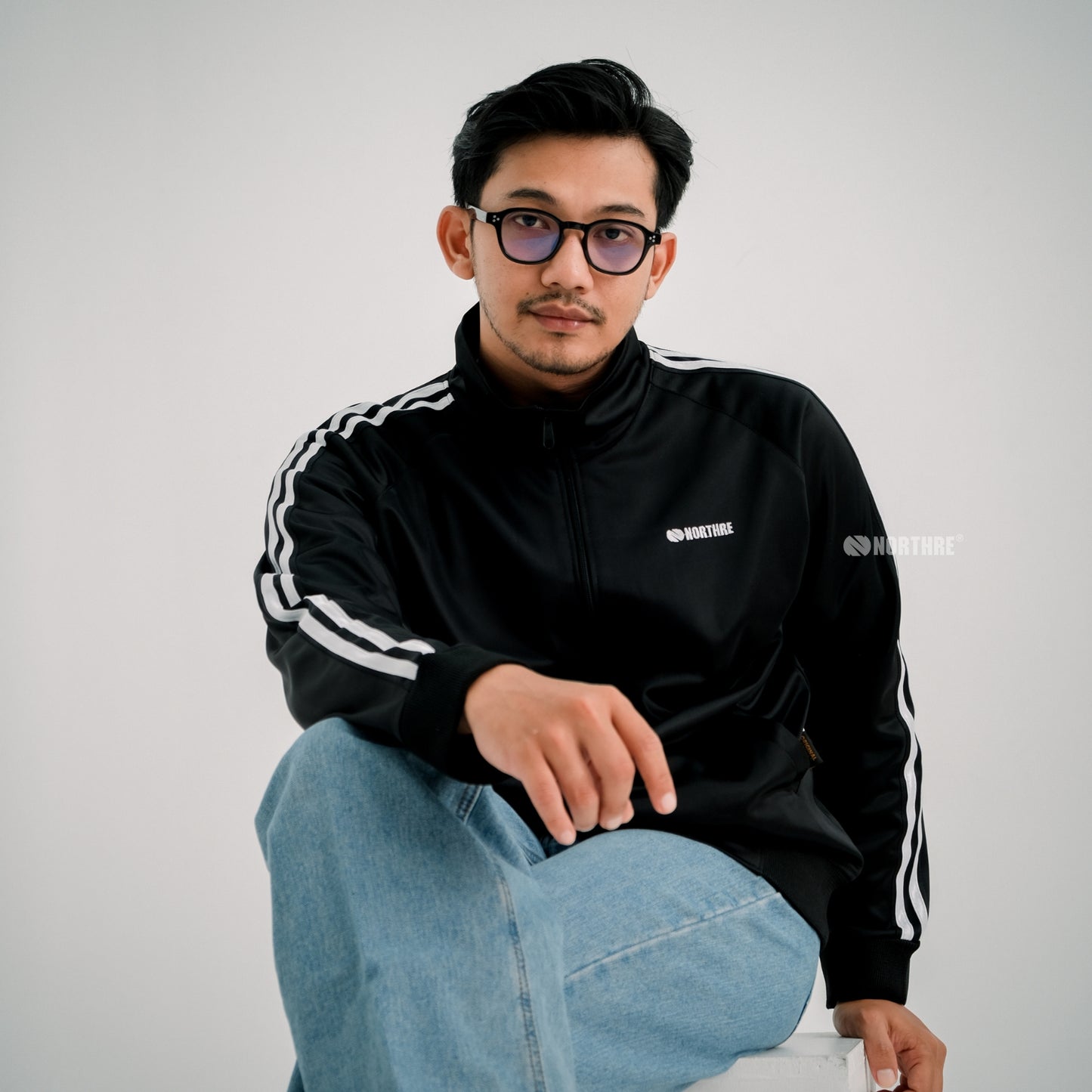 NORTHRE Jacket Tracktop Crossguild Black two strips NTbasic