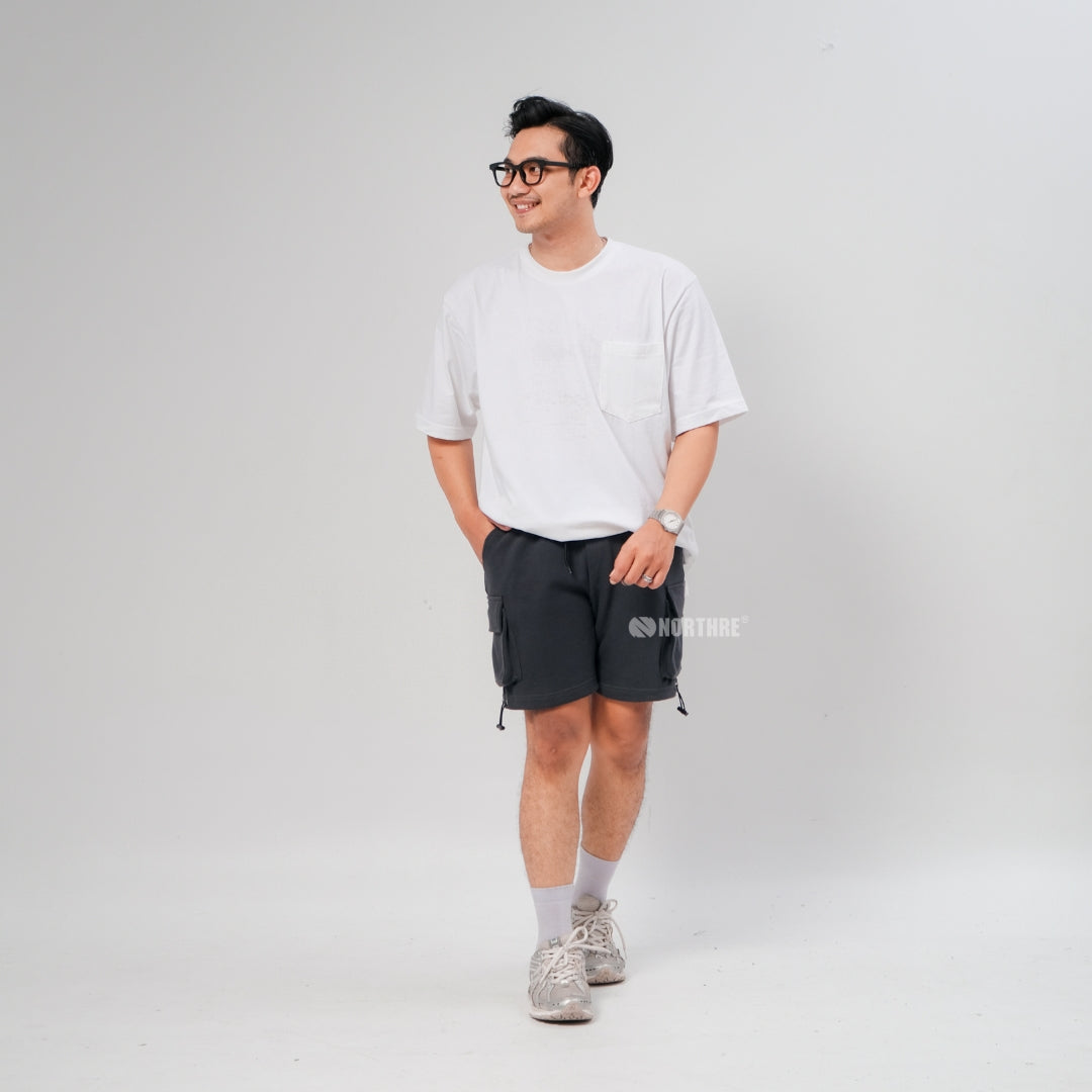 NORTHRE Short Cargo Croco Cotton Fleece Dark Grey NTbasic