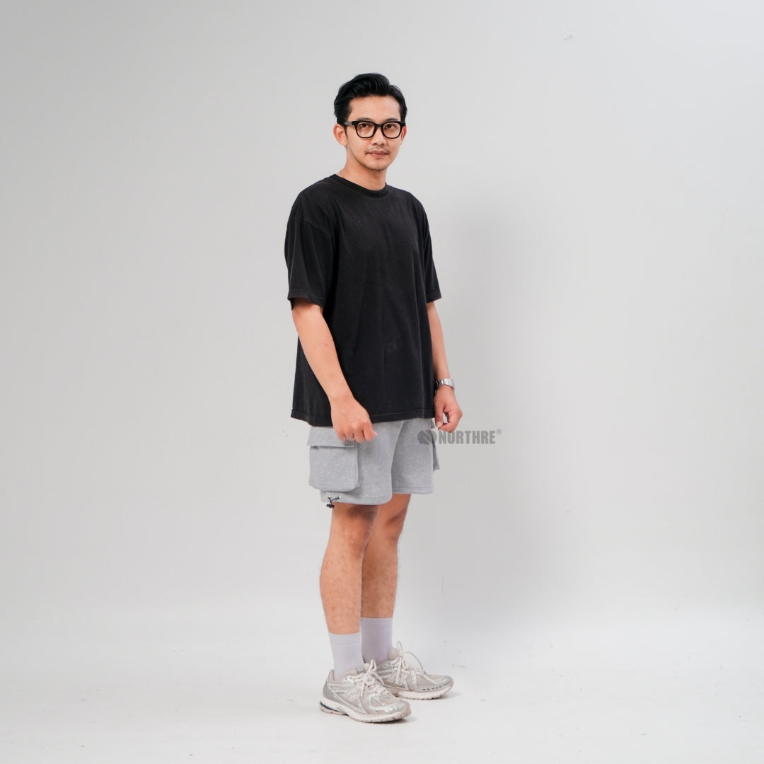 NORTHRE Short Cargo Croco Cotton Fleece Grey Misty NTbasic