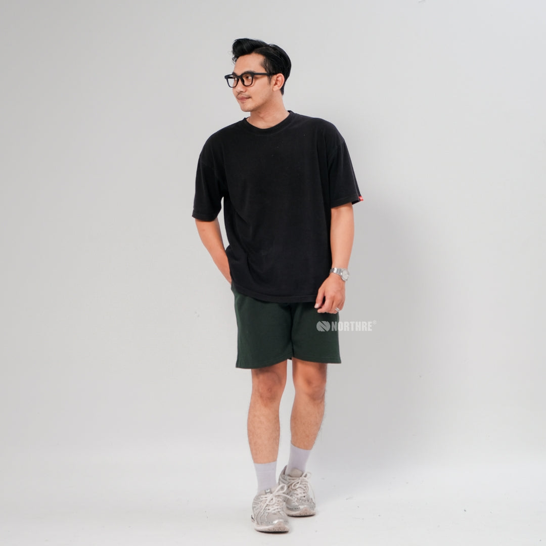 NORTHRE Short Pants Celso Cotton Fleece Bottle Green NTbasic