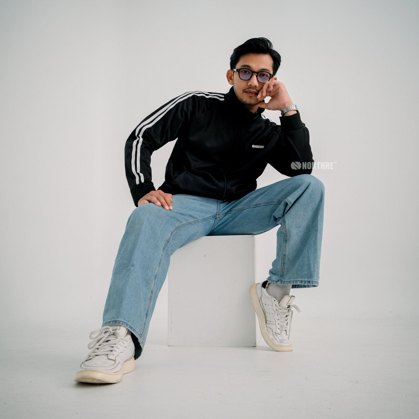 NORTHRE Jacket Tracktop Crossguild Black two strips NTbasic