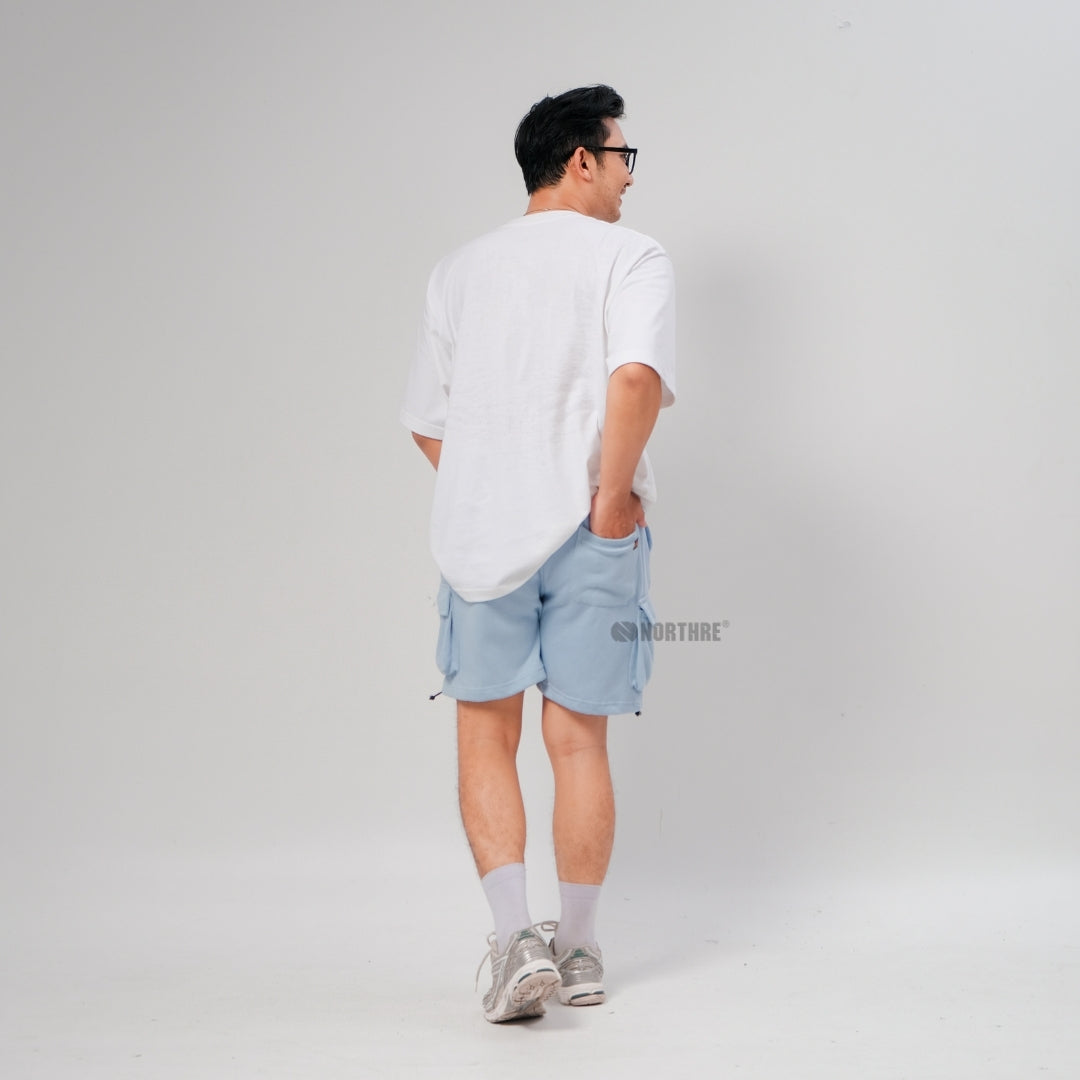 NORTHRE Short Cargo Croco Cotton Fleece Sky Blue NTbasic