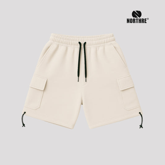 NORTHRE Short Cargo Croco Cotton Fleece Cream NTbasic