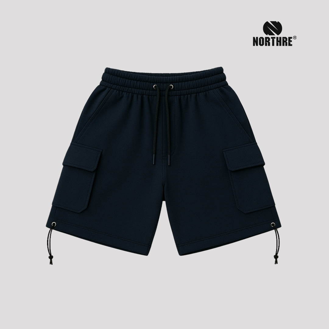 NORTHRE Short Cargo Croco Cotton Fleece Navy NTbasic