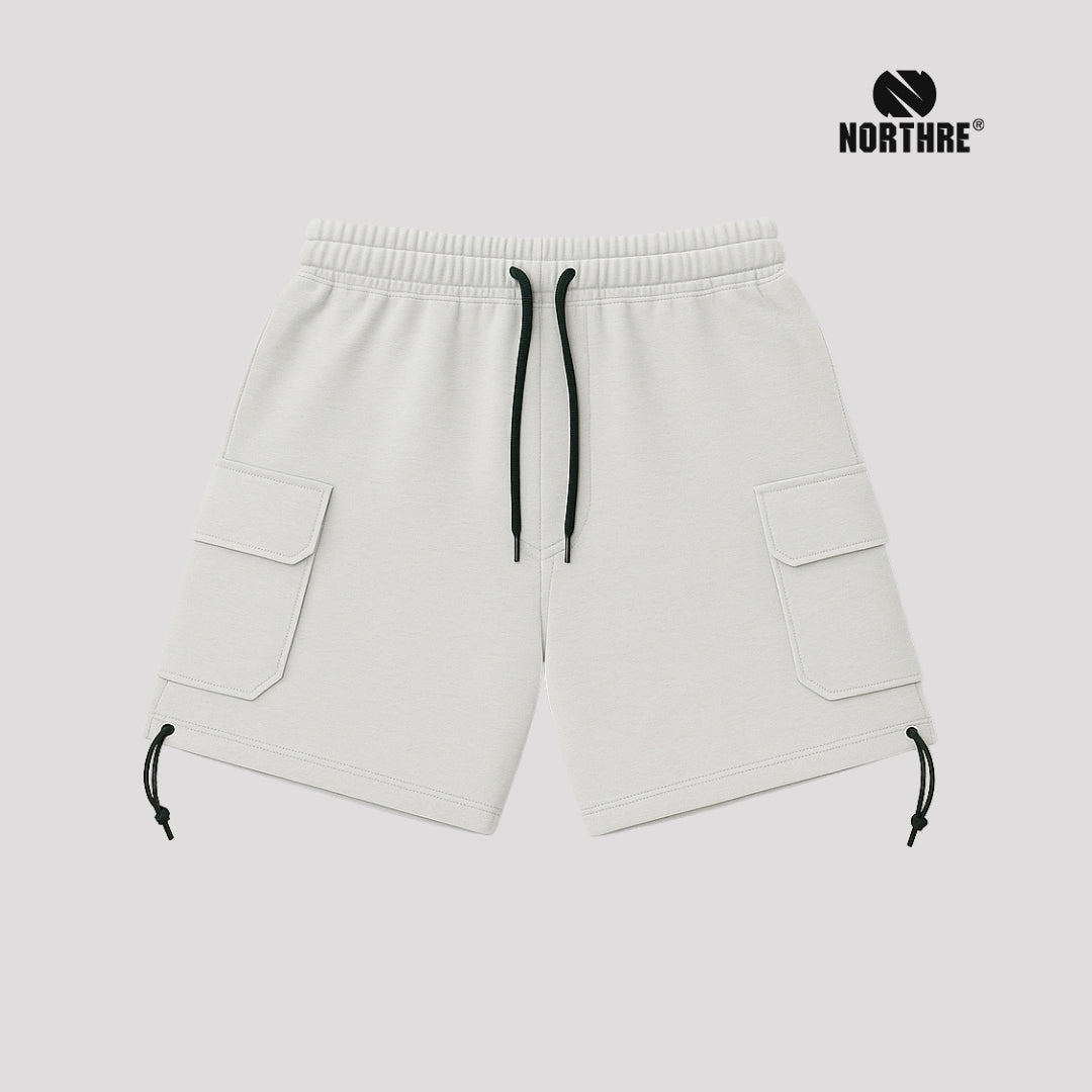 NORTHRE Short Cargo Croco Cotton Fleece Soft Grey NTbasic