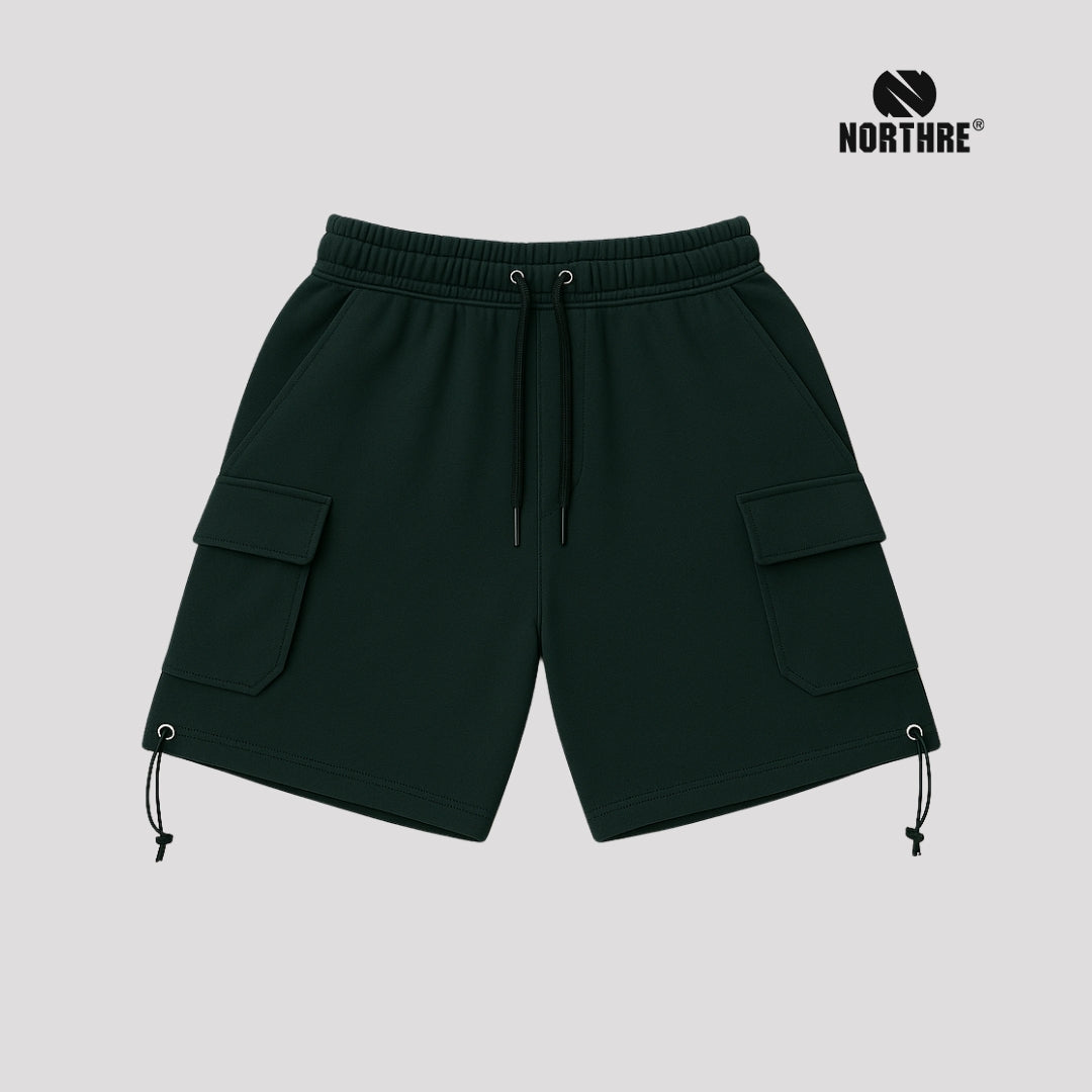 NORTHRE Short Cargo Croco Cotton Fleece Bottle Green NTbasic