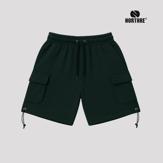 NORTHRE Short Cargo Croco Cotton Fleece Bottle Green NTbasic