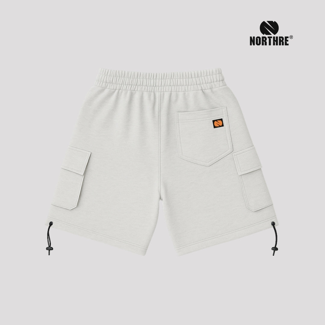 NORTHRE Short Cargo Croco Cotton Fleece Soft Grey NTbasic