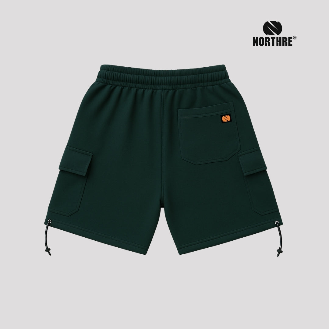 NORTHRE Short Cargo Croco Cotton Fleece Bottle Green NTbasic