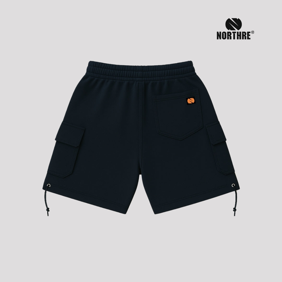 NORTHRE Short Cargo Croco Cotton Fleece Navy NTbasic
