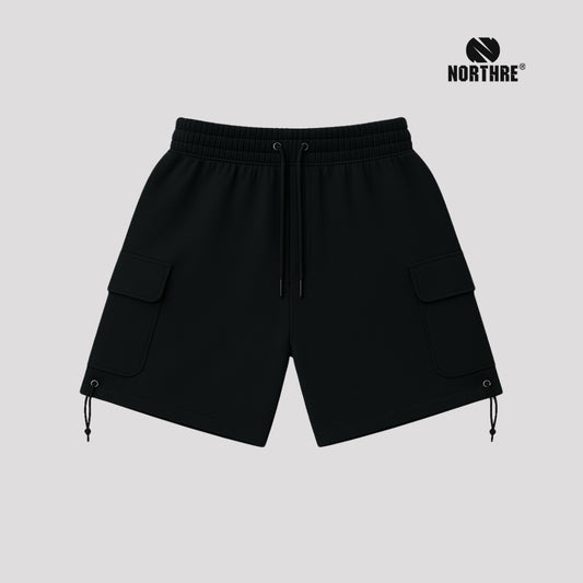NORTHRE Short Cargo Croco Cotton Fleece Black NTbasic