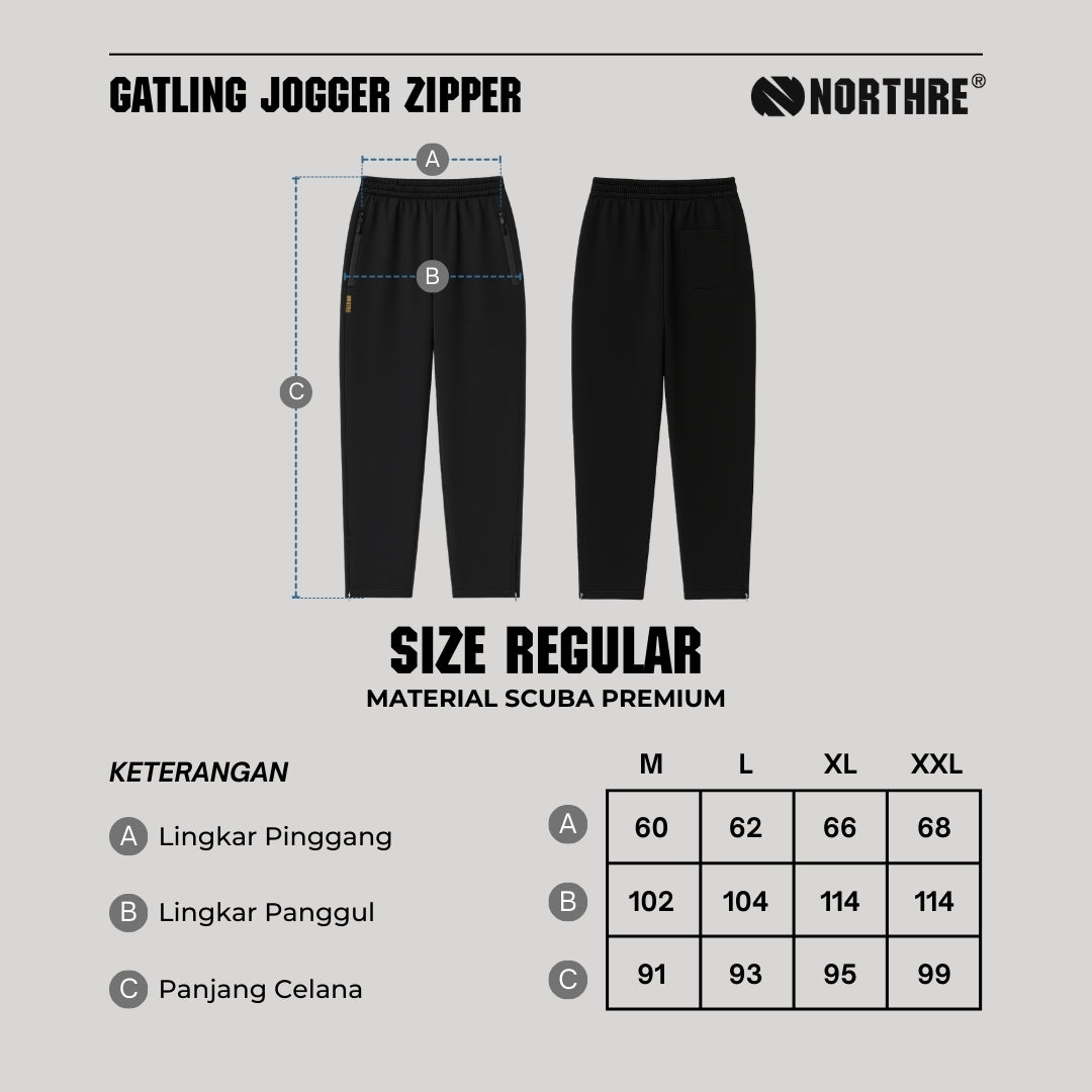 NORTHRE Jogger Zipper Pants Gatling Scuba NTbasic