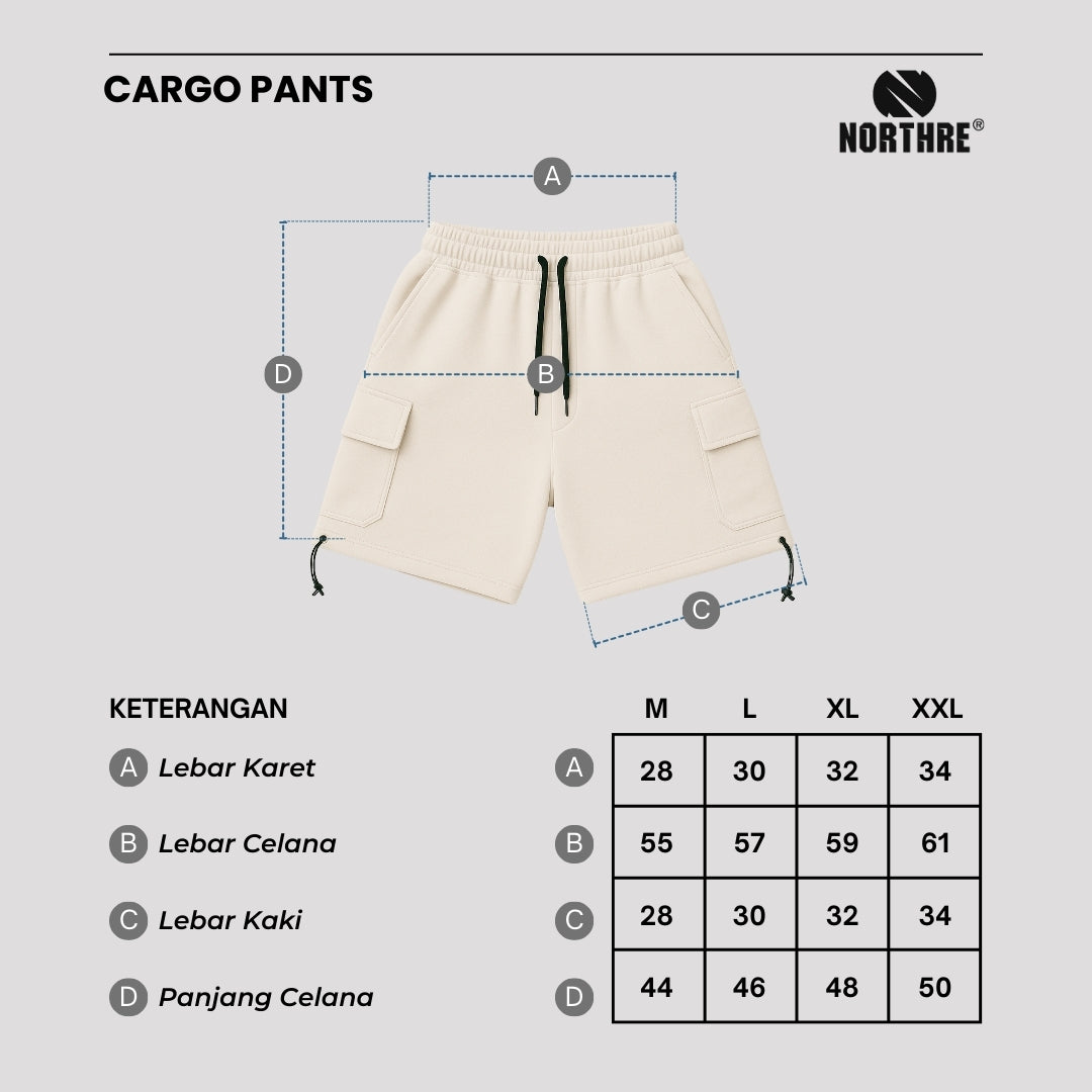 NORTHRE Short Cargo Croco Cotton Fleece Cream NTbasic