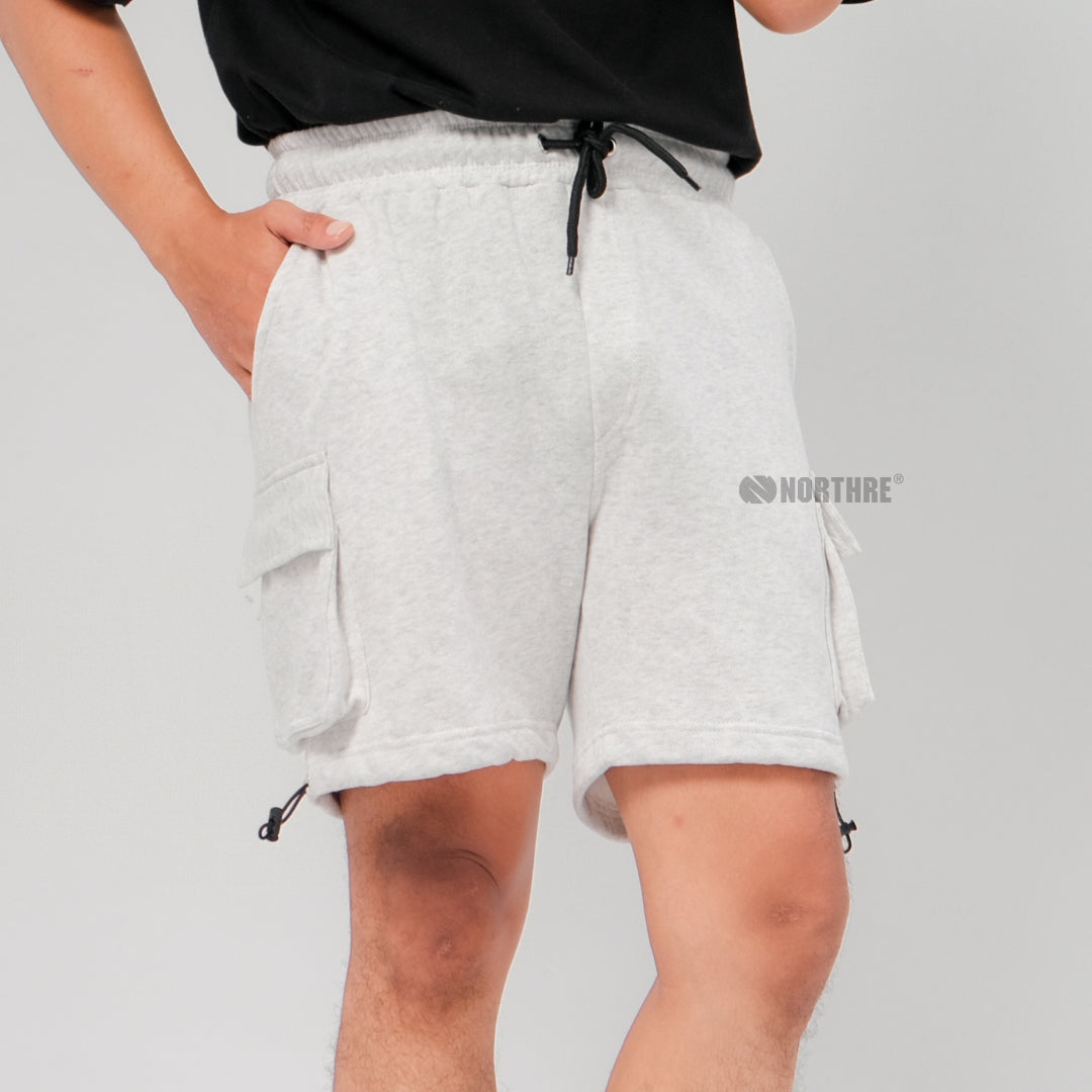 NORTHRE Short Cargo Croco Cotton Fleece Soft Grey NTbasic