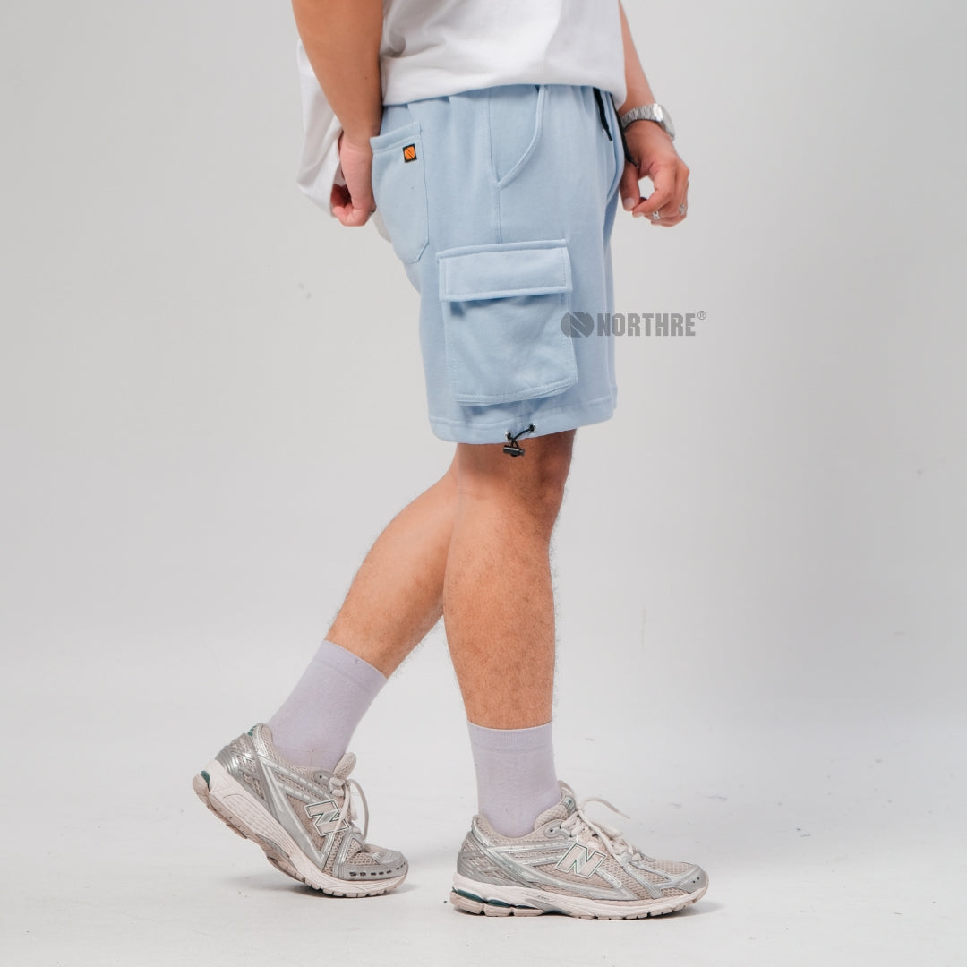 NORTHRE Short Cargo Croco Cotton Fleece Sky Blue NTbasic