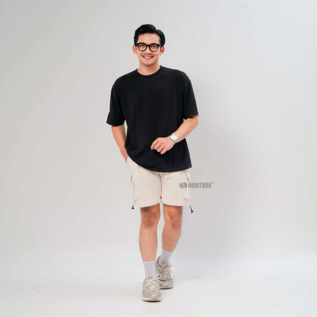 NORTHRE Short Cargo Croco Cotton Fleece Cream NTbasic
