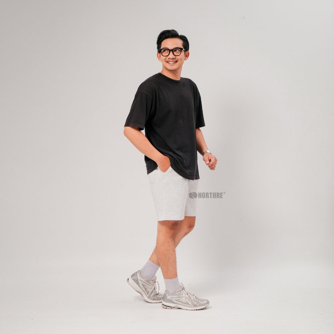 NORTHRE Short Pants Celso Cotton Fleece Soft Grey NTbasic