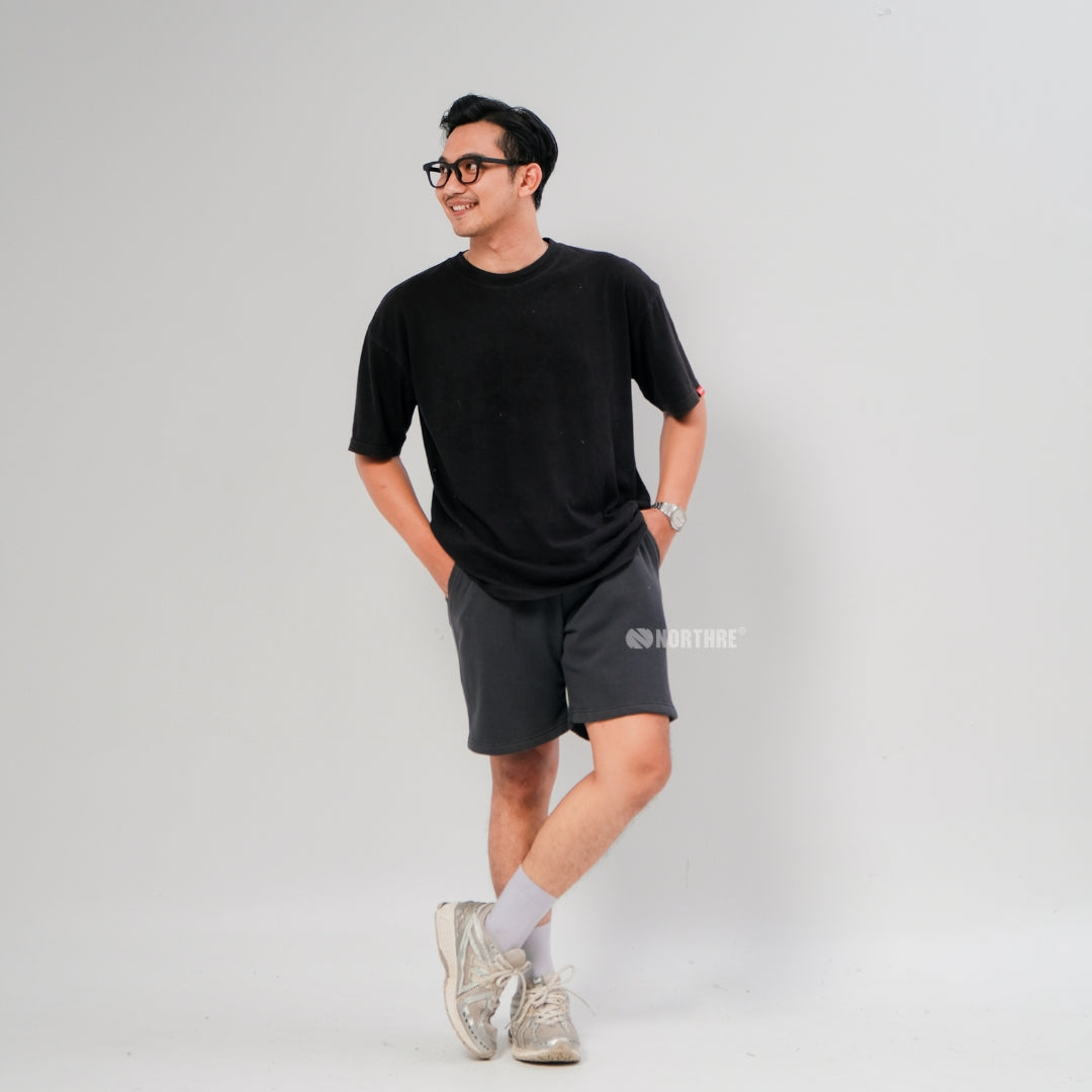 NORTHRE Short Pants Celso Cotton Fleece Dark Grey NTbasic