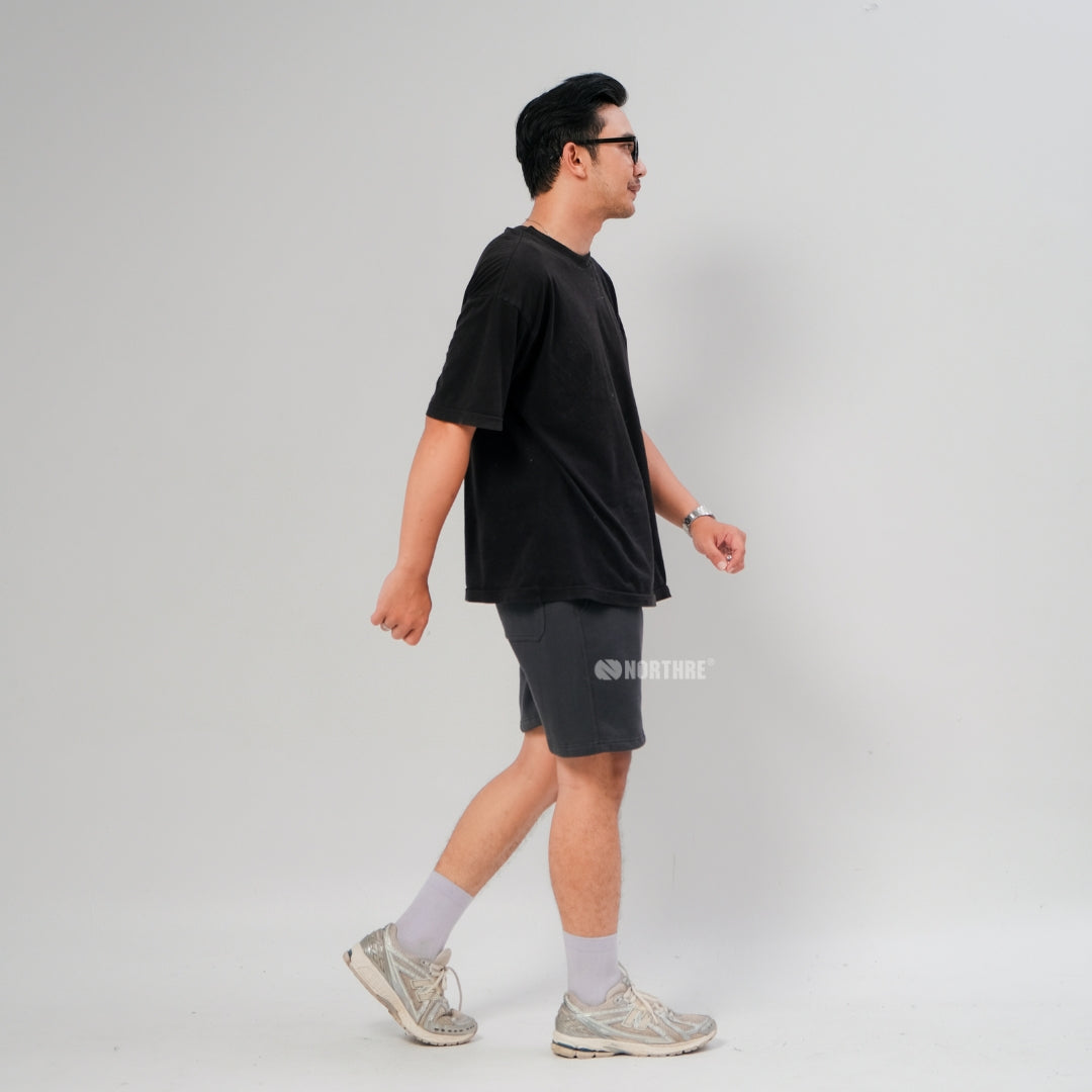 NORTHRE Short Pants Celso Cotton Fleece Dark Grey NTbasic