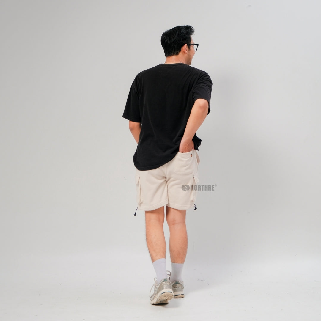 NORTHRE Short Cargo Croco Cotton Fleece Cream NTbasic