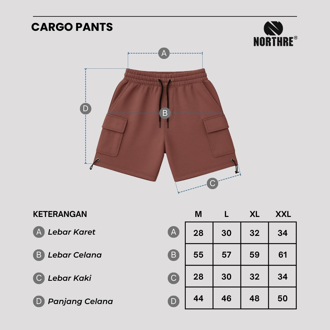 NORTHRE Short Cargo Croco Cotton Fleece Chocolate NTbasic