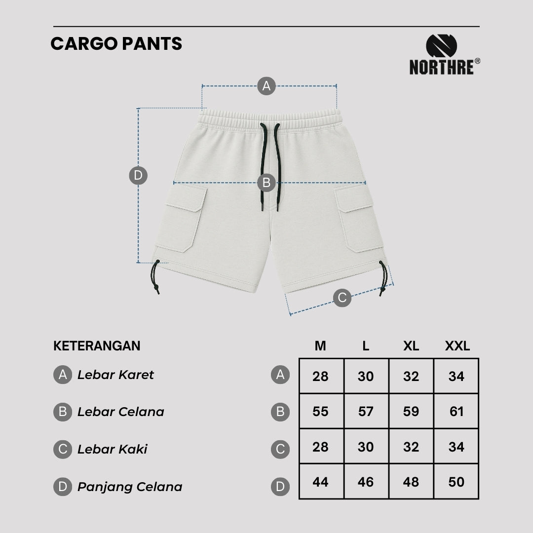 NORTHRE Short Cargo Croco Cotton Fleece Soft Grey NTbasic